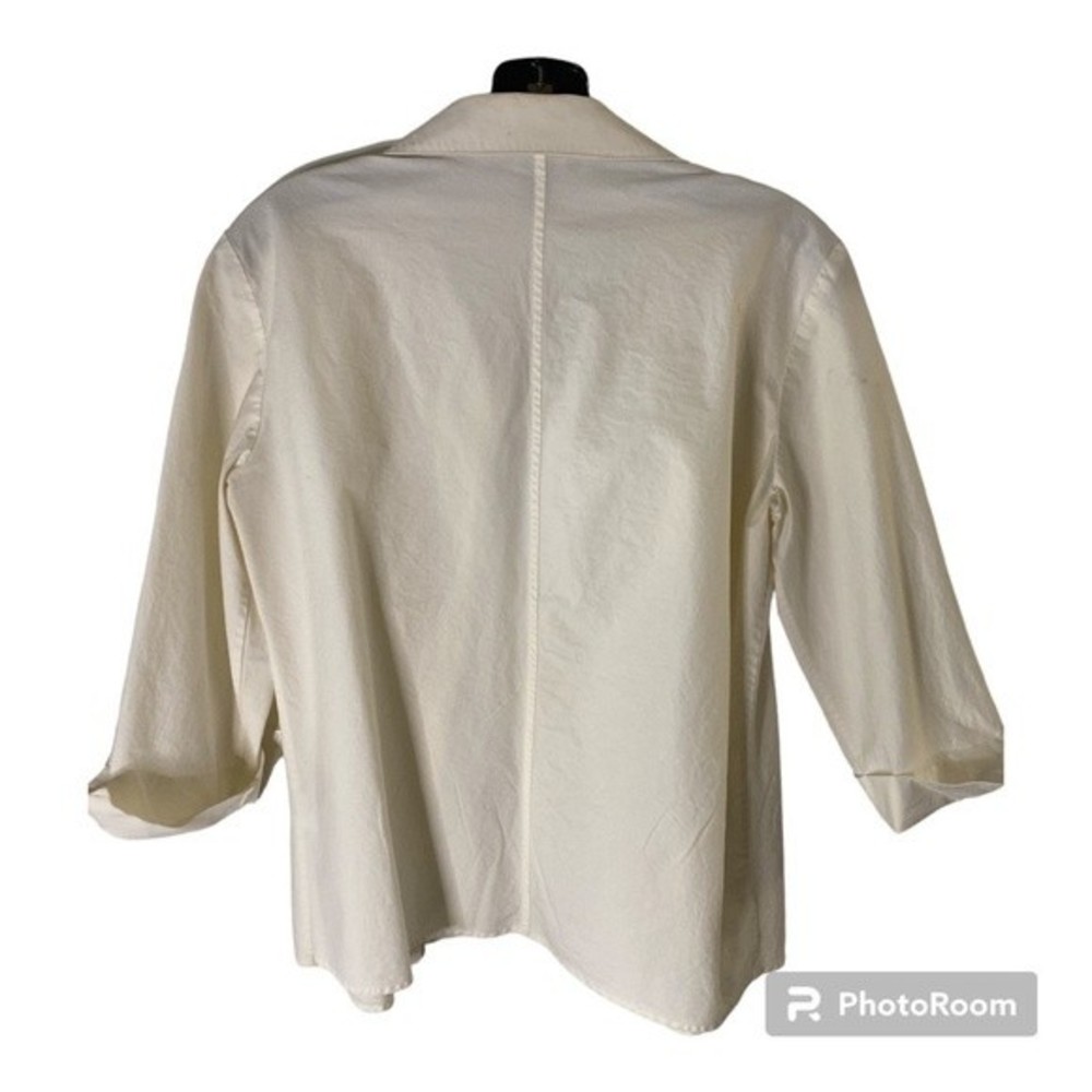 Dkny Essentials Solid White 100% Cotton Button-Do… - image 3